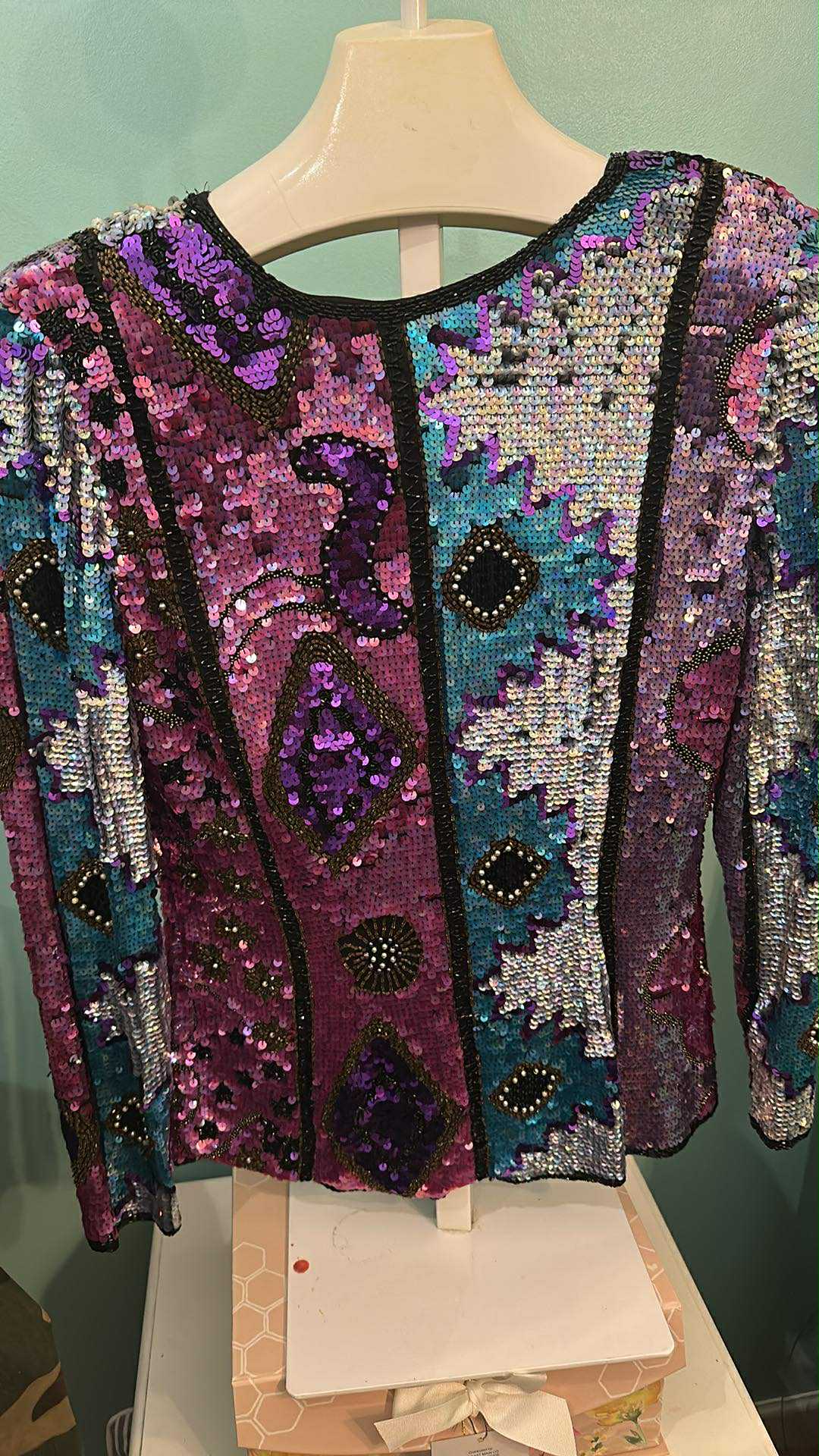 Purple Gradient Sequin Top
