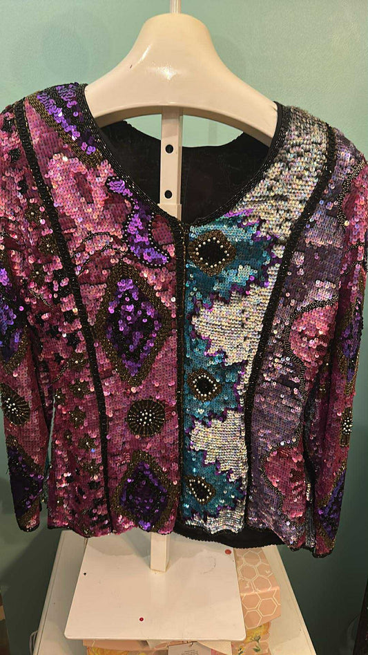 Purple Gradient Sequin Top