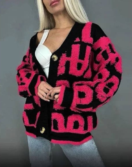 Oversized print sweater