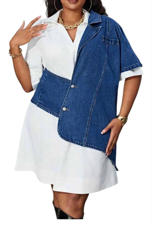 Denim One Shoulder Jacket